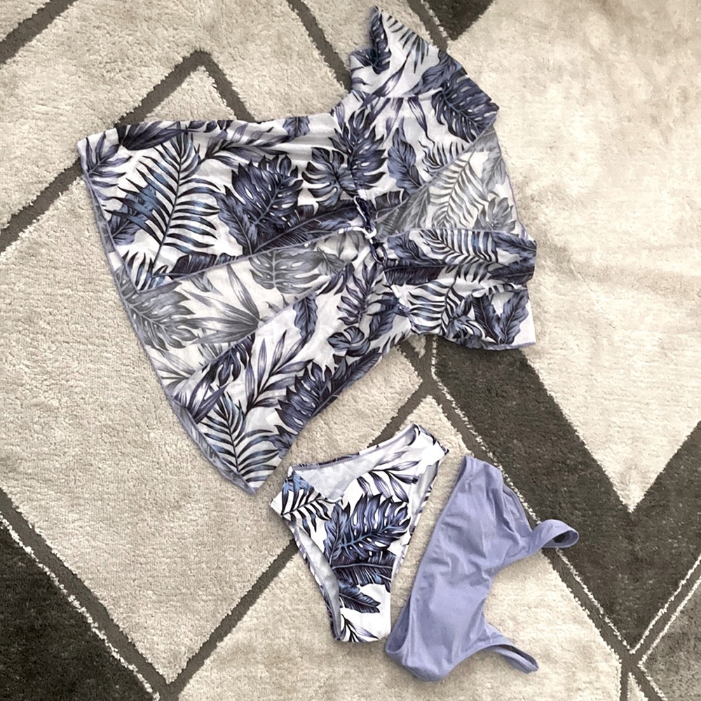 Bathing suit two piece with beach cover